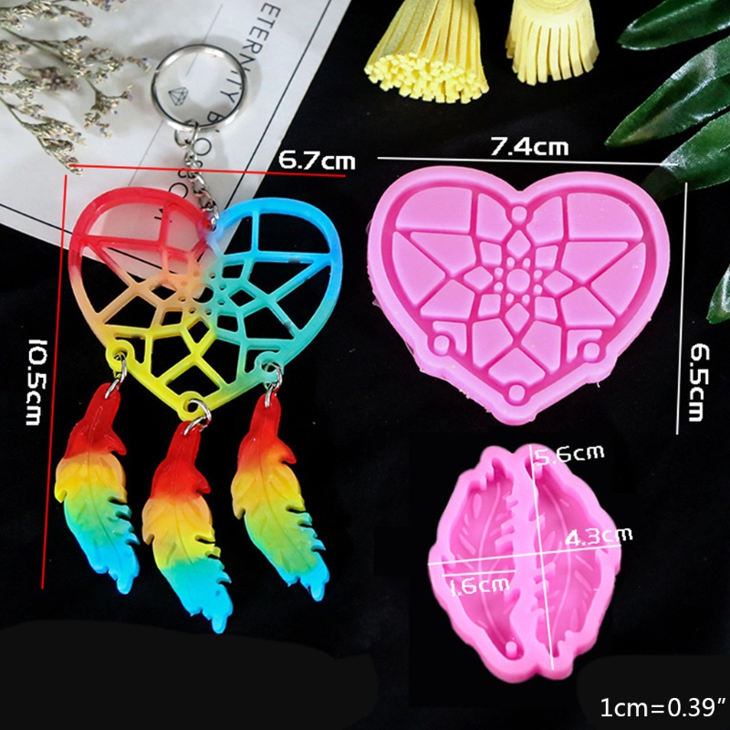 1 Bộ Khuôn Silicone Làm Móc Khóa Hình Dream Catcher