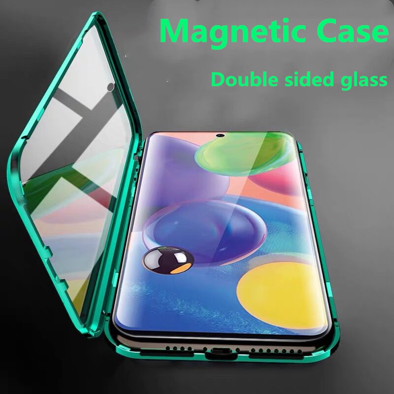 ốp điện thoại Kính Cường Lực Viền Kim Loại Từ Tính Cho Oppo Reno 2 2f Realme 6 C3 F11 Pro A5 A3S A7 A5S A9 A5 2020 Realme 5 Pro 5i Pro