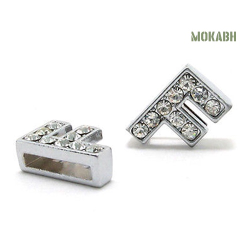Bộ 10 Hạt Xỏ Lỗ 8mm In Chữ Cái A-Z Dùng Để Làm Vòng Tay Da DIY