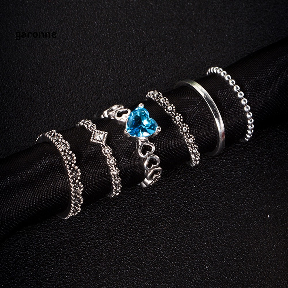 Set 6 Nhẫn Đeo Khớp Ngón Tay Phong Cách Boho Thời Trang Cho Nữ