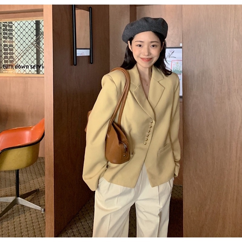 Áo blazer cách điệu khoá cúc kim loại kèm ảnh thật ở cuối