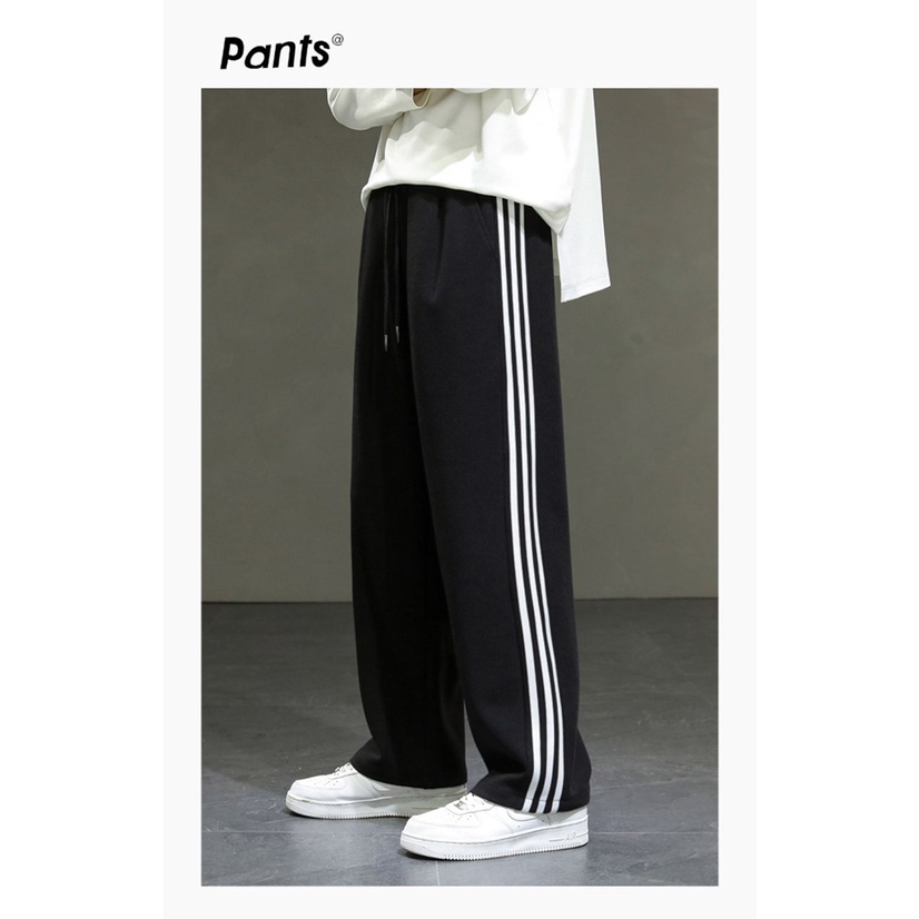 Quần 3 sọc ống rộng unisex ZUTEE quần thể thao nam nữ chất umi thời trang nam
