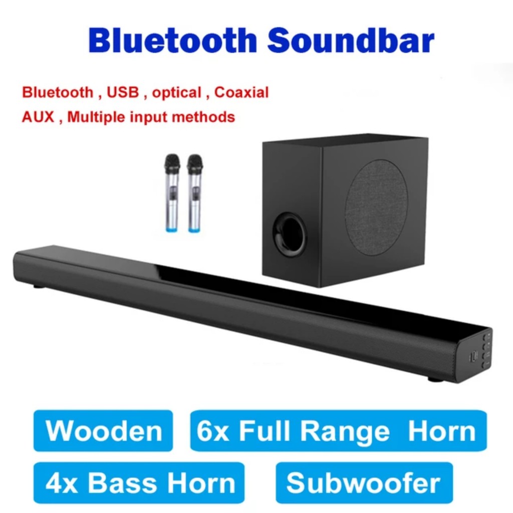 [Mã ELHACE giảm 4% đơn 300K] Loa Soundbar Trầm 5.1 Bluetooth Hát Karaoke AMOI L5 Tặng 02 Micro Không Dây cao cấp