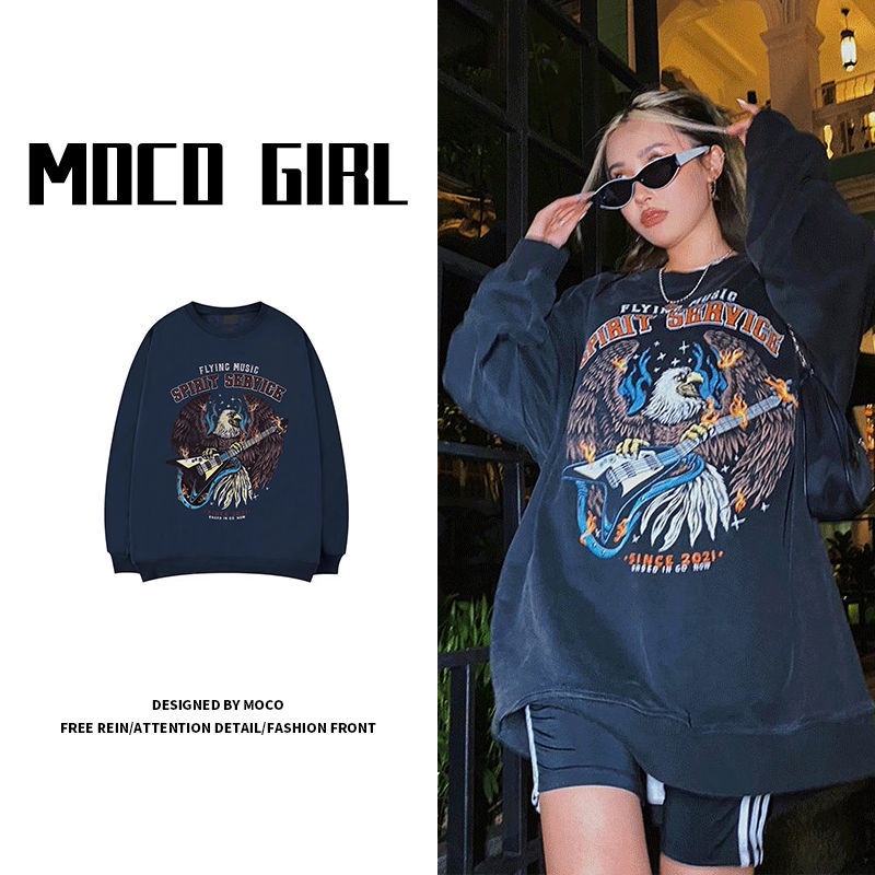 Áo hoodie tay dài dáng rộng phong cách retro Hàn Quốc dễ phối đồ cho nữ | BigBuy360 - bigbuy360.vn