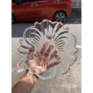 thố thủy tinh 3 chân trắng