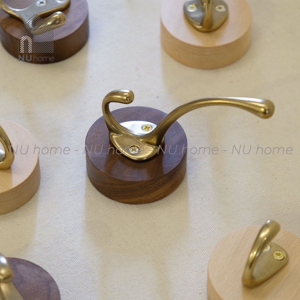 Móc gỗ treo đồ hình tròn - Rino | nuhome.vn | móc gỗ cao cấp gắn tường được thiết kế mộc mạc và sang trọng