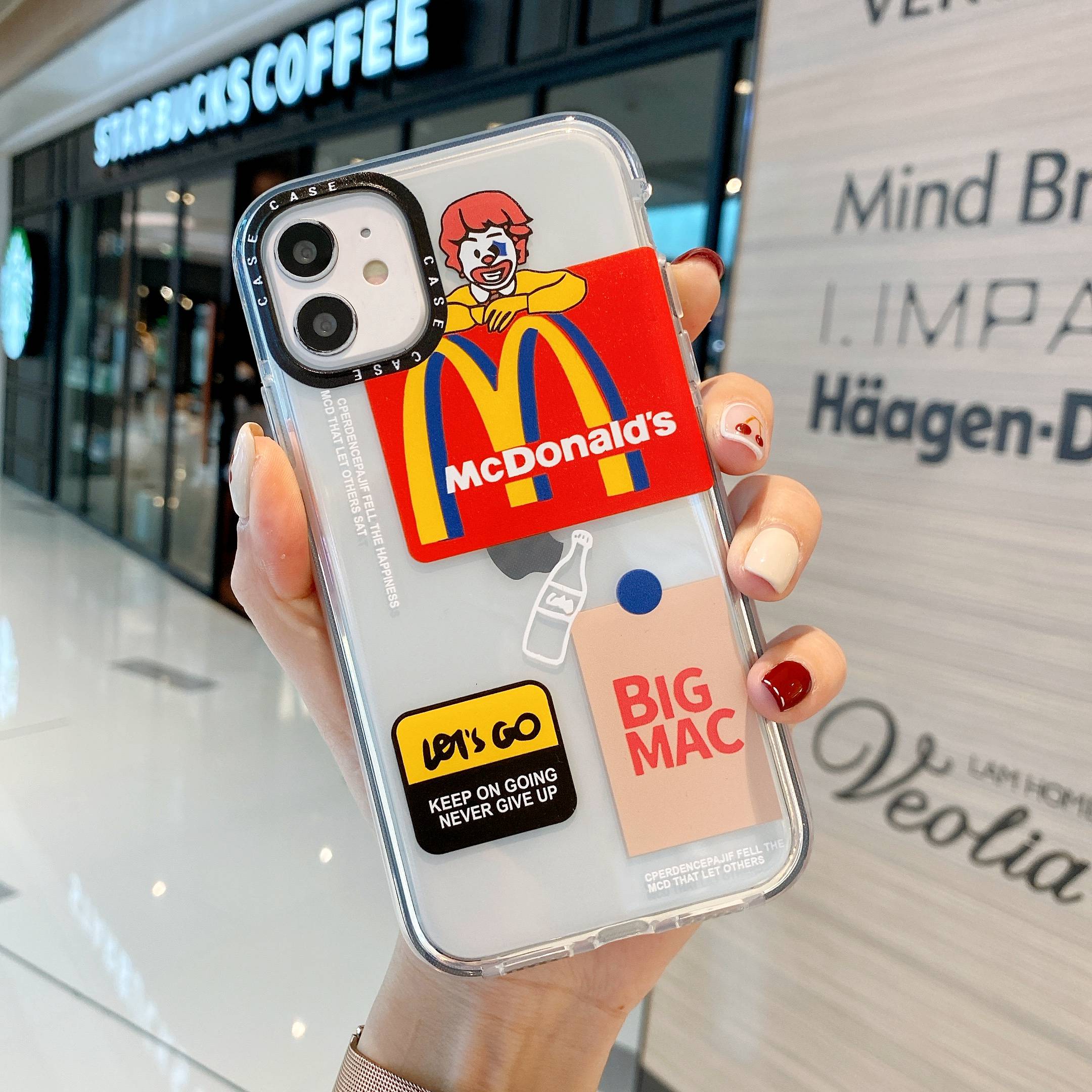 case iphone 11 pro max case cover iphonoe 6 plus iphone 12 pro max case iphone 7 plus cover iphone 8 plus iphone xr iphone xs max iphone cover 6s iphone se2020 MCDONALD'S Ốp Lưng Mềm Trong Suốt Cho