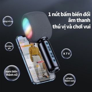 Micro Karaoka Không Dây Bluetooth Có đèn RGB