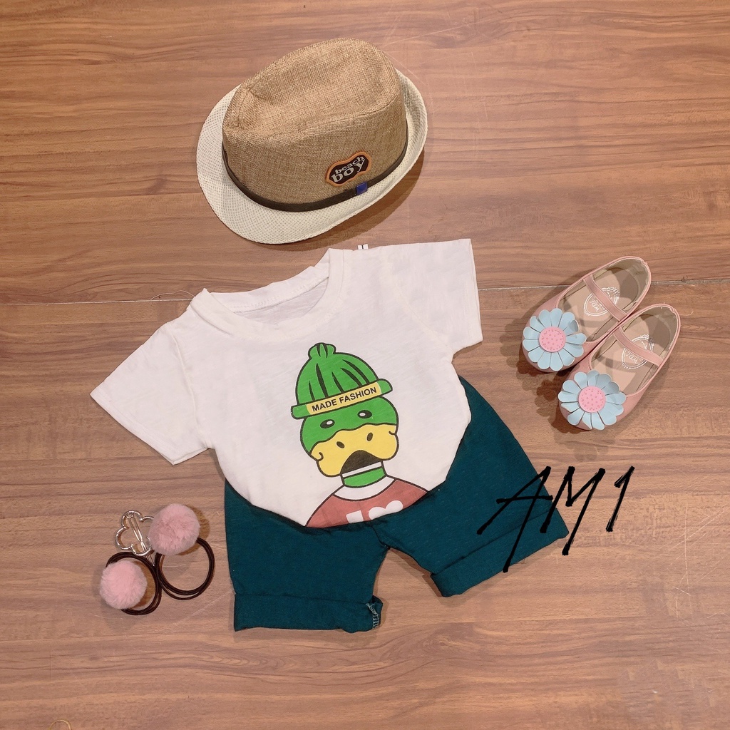 Đồ bộ bé gái vịt xanh AM887 - bộ quần áo trẻ em cộc tay AM900