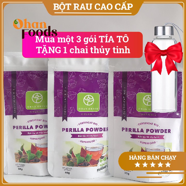 Bột Tía Tô Ohan Green Cao Cấp Organic 100%,Sấy Lạnh Nhật Bản Hỗ Trợ Giảm Cân Xóa Nám Đẹp Da,50 gram,Freeship