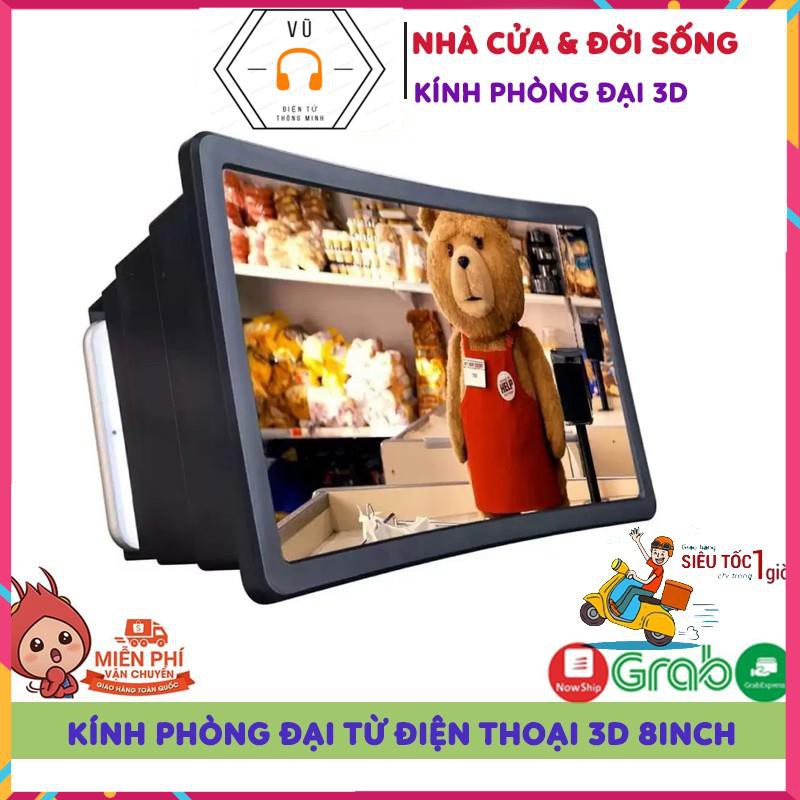 Kính Xem Phim Phóng Đại Hình Ảnh Điện Thoại 3D 8 Inch Thế Hệ Mới 2020