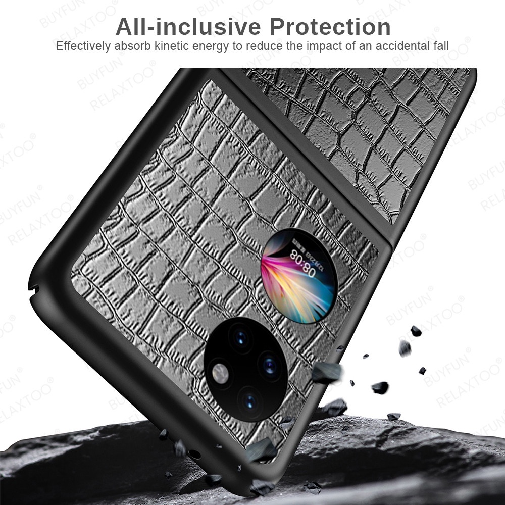 Bao Da Điện Thoại Nắp Gập Họa Tiết Da Cá Sấu Có Túi Cho Huawei P50 Huawei P50 Huawei P50