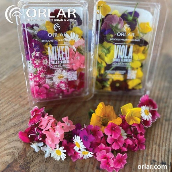 Hoa hỗn hợp nhiều loại hoa tươi ăn được trang trí bánh 12g