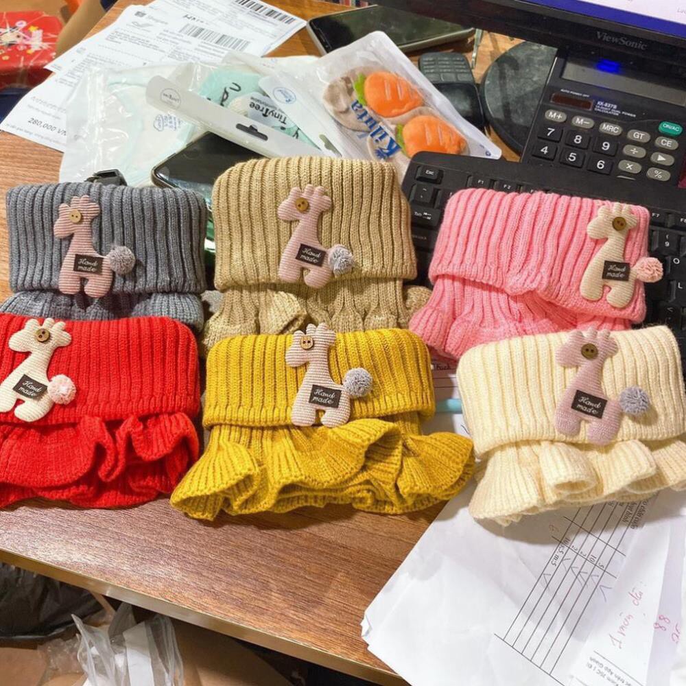 Khăn len quàng cổ cho bé hình hươu thời trang cao cấp giữ ấm cổ bé (3-10t)