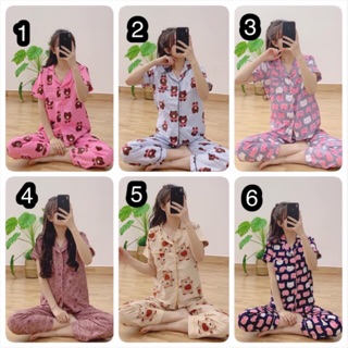 Set bộ pijama hoạ tiết kute áo cộc - quần dài