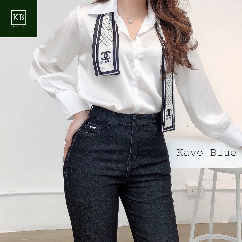 Quần bò nữ Kavo Blue [HÀNG LOẠI 1] Quần bò giấy, dáng ôm, co giãn 4 chiều, tôn dáng