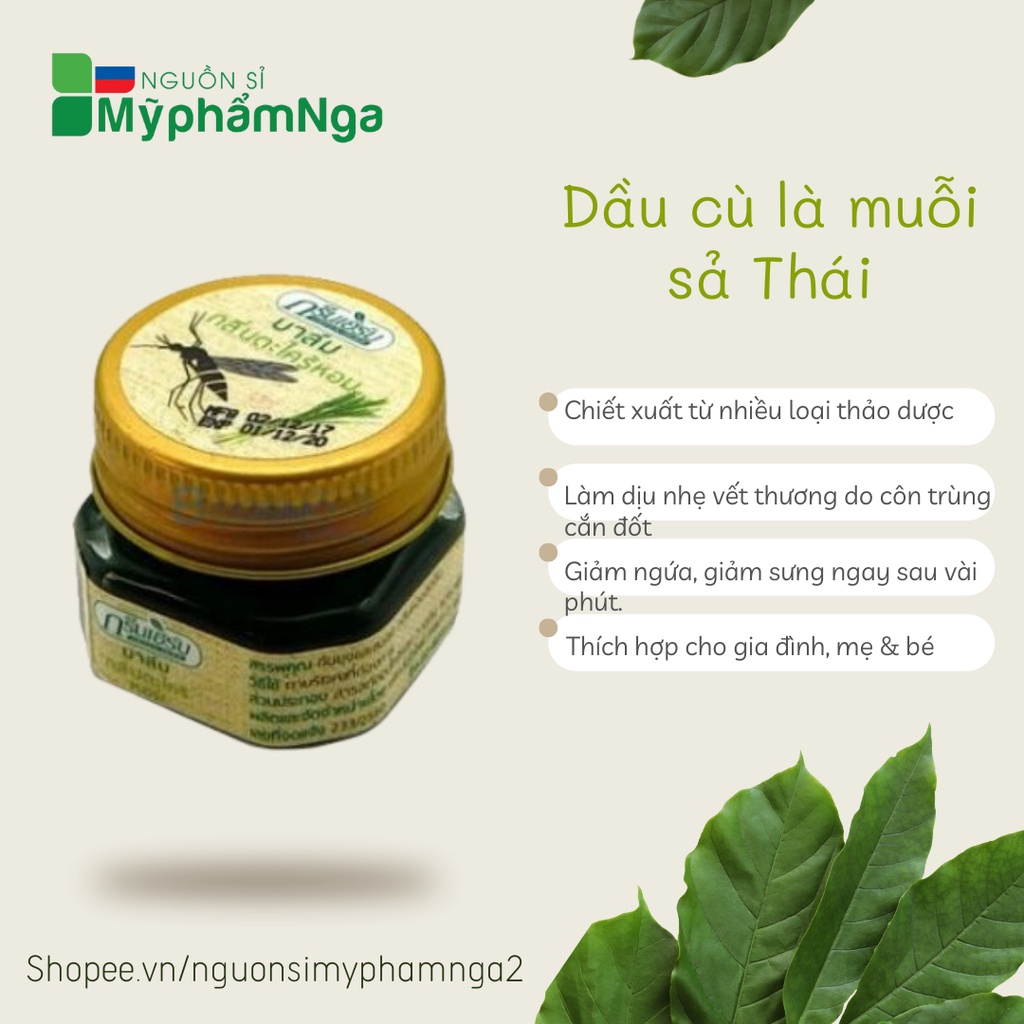 Dầu cù là muỗi sả Thái - Dầu cù là chiết xuất Sả chanh bôi vết côn trùng đốt Thái Lan