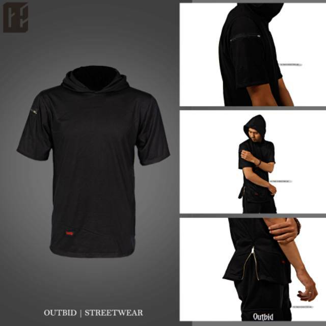 Longline Áo Khoác Hoodie Có Dây Kéo, Túi, Màu Đen