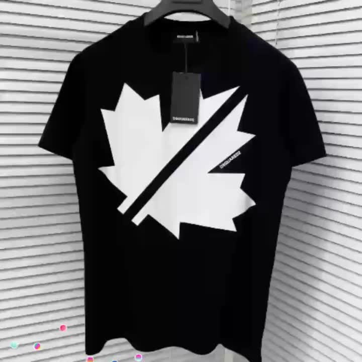 Áo cộc nam nữ in hình logo lá chữ Cotton co giãn 4D áo phông cộc tay unisex hot trend | BigBuy360 - bigbuy360.vn