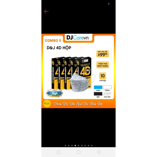 khẩu trang y tế 4D DJ Famapro chính hàng hộp 10