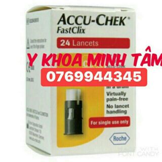 Dùng để lấy máu cho máy đo đường huyết Accu-Chek Performa, sử dụng bút Accu-Chek FastClix