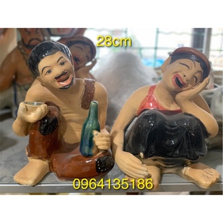 Tượng Chí Phèo Thị Nở gốm sứ Bát Tràng