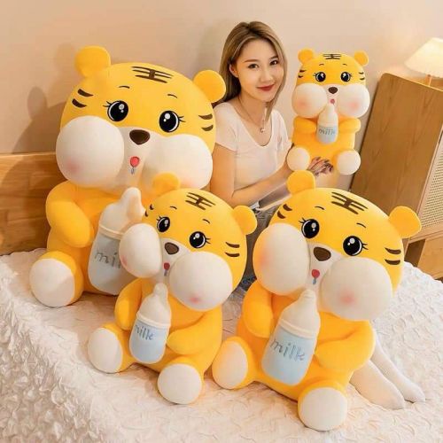 Gấu Bông Hổ Vàng cute Ôm Bình Sữa Dễ Thương Ôm Ngủ Mềm Mại - Ảnh thật ở cuối
