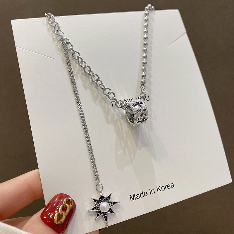 Vòng cổ Thép Titan Mặt Hình Thánh Giá Phong Cách hip hop retro Thời Trang Cho Nam Nữ