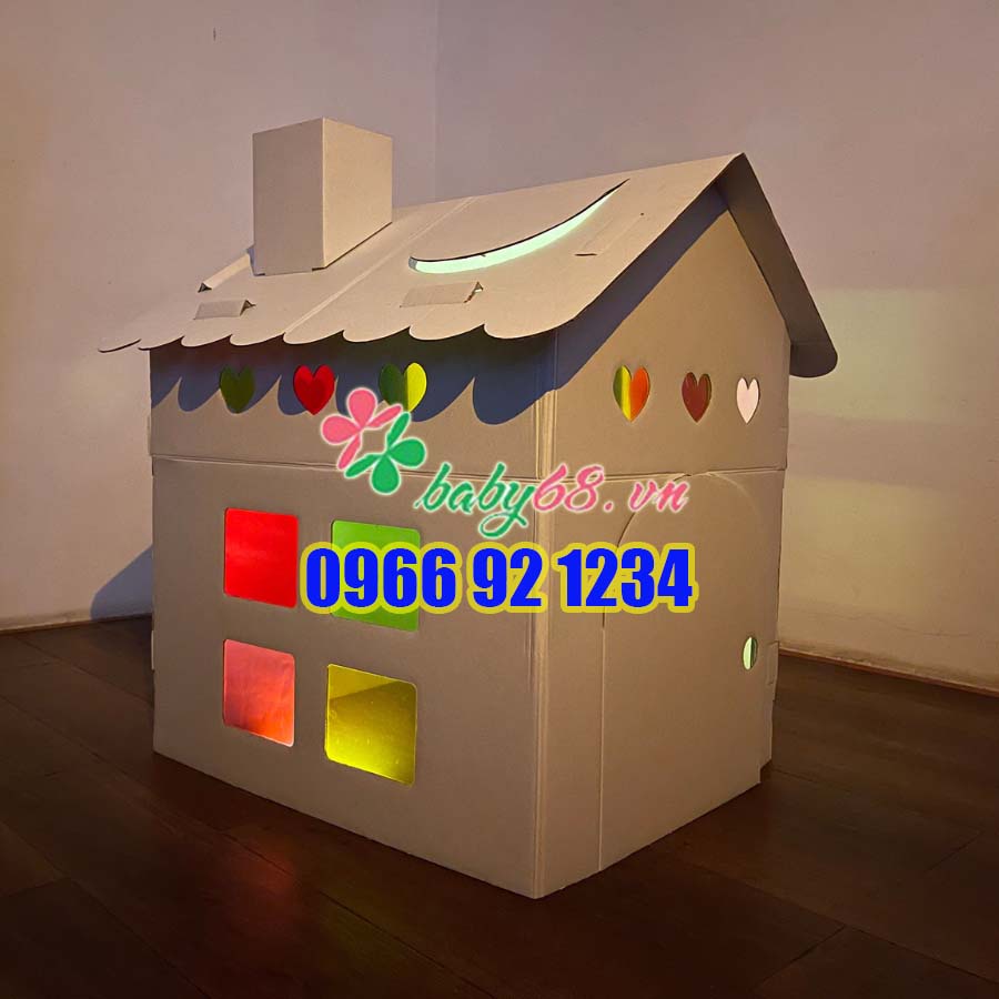 Ngôi Nhà giấy carton lắp ráp cho bé - Nhà lắp ghép thông minh bằng bìa giấy - Bộ đồ chơi ngôi nhà không in – Fancy House