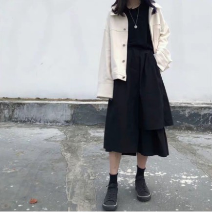 Chân váy dài ♥️ Chân váy kaki, chân váy ulzzang ♥️ Chân váy form dài ♥️ Chân váy chữ A kaki - NhimShop CV03 | BigBuy360 - bigbuy360.vn