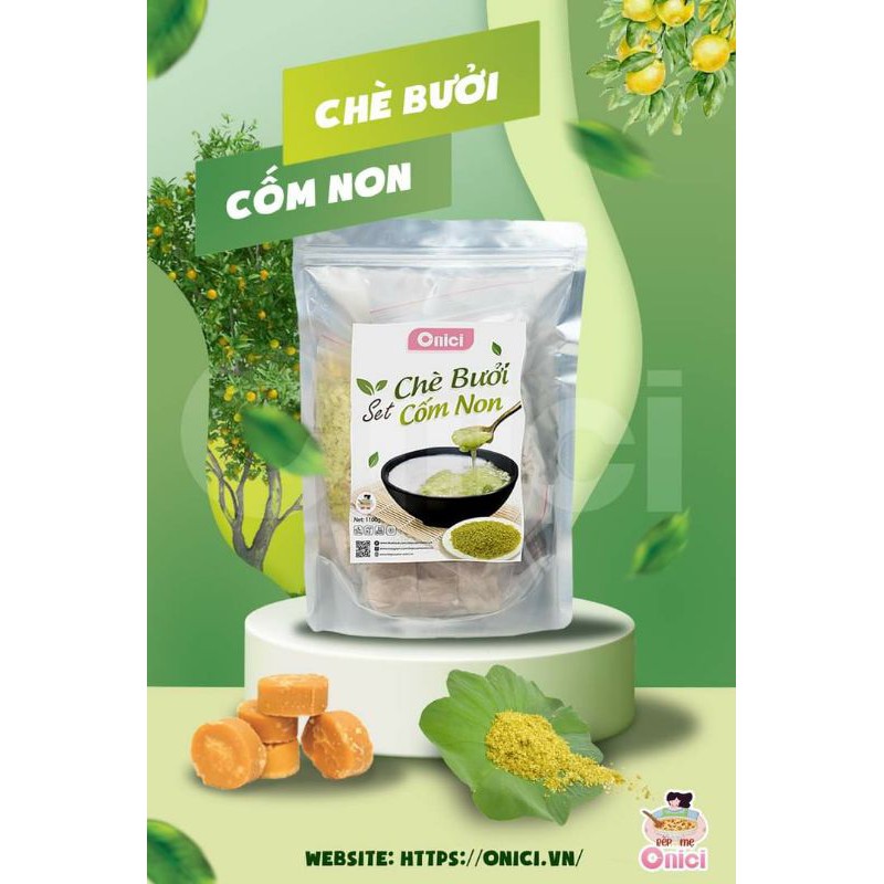 Set Chè Bưởi Cốm Xanh, có giấy hướng dẫn cách làm set nấu được 50 chén.