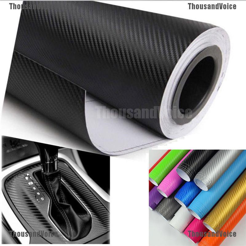 1 Cuộn Phim Vinyl Sợi Carbon 3d Nhiều Kích Cỡ Trang Trí Xe Hơi