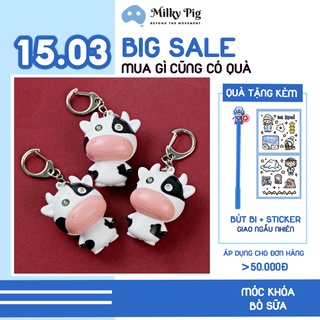 Móc Khóa Gọi Người Yêu - Móc Khóa Bò Sữa Cặp Đôi Phát Ra Tiếng Tích Hợp Đèn LED