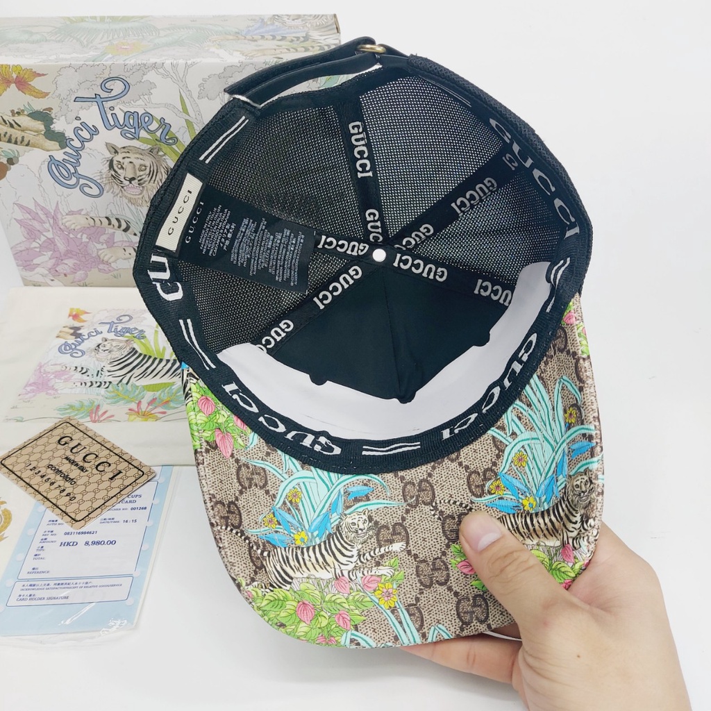 Nón kết Gc , Mũ hổ lúa quai da đen họa tiết cực đẹp full box hộp