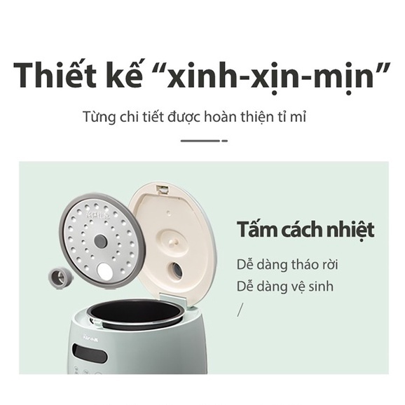 [Mã ELHADEV giảm 4% đơn 300K] Nồi cơm điện mini đa năng 1.2L Bear DFB-B12F1 - Hàng chính hãng