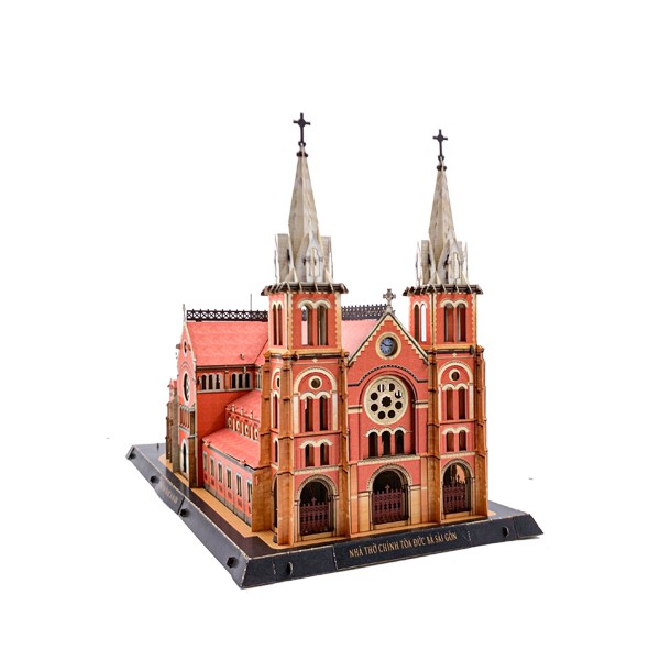 Mô Hình Lắp Ráp 3D Nhà Thờ Đức Bà Sài Gòn Notre-Dame Cathedral Basilica Of Saigon, Mô Hình Giấy, Quà Lưu Niệm