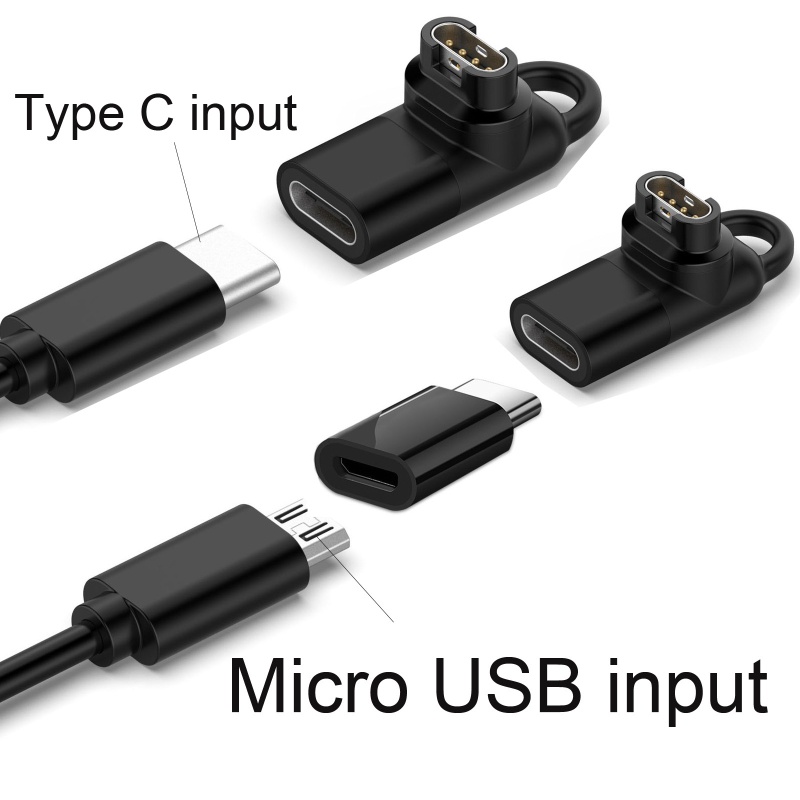 Đầu Chuyển Đổi Micro USB Sang Type-C + Đầu Sạc Type-C 4pin Cho Fenix 5 / 5S / 5X