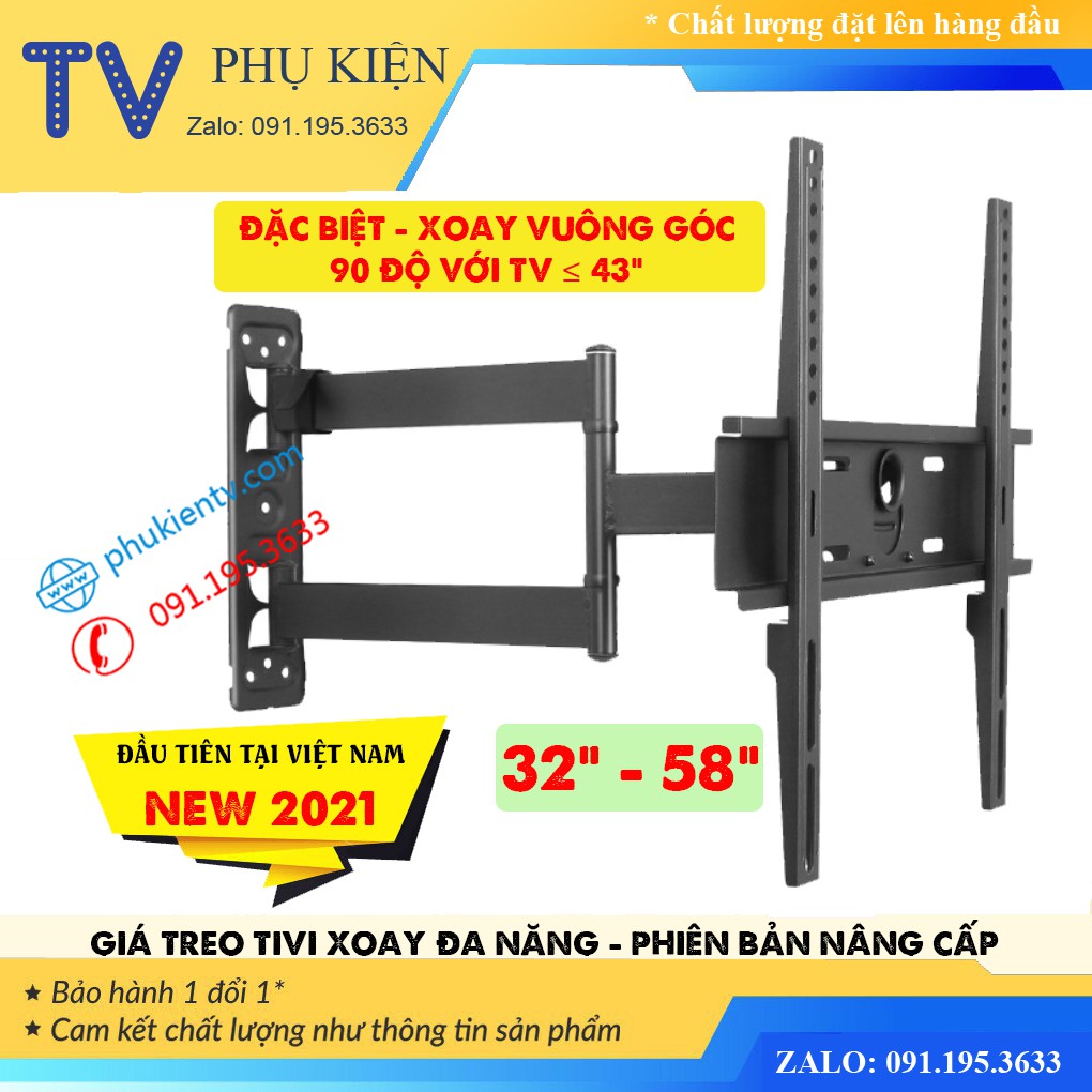 Giá Treo Tivi Xoay Đa Năng L450 32 - 58 Inch - Xoay Vuông Góc 90 Độ Với Tivi 32 - 43 Inch - [ Ưu Việt Hơn NB P4 P5 ]