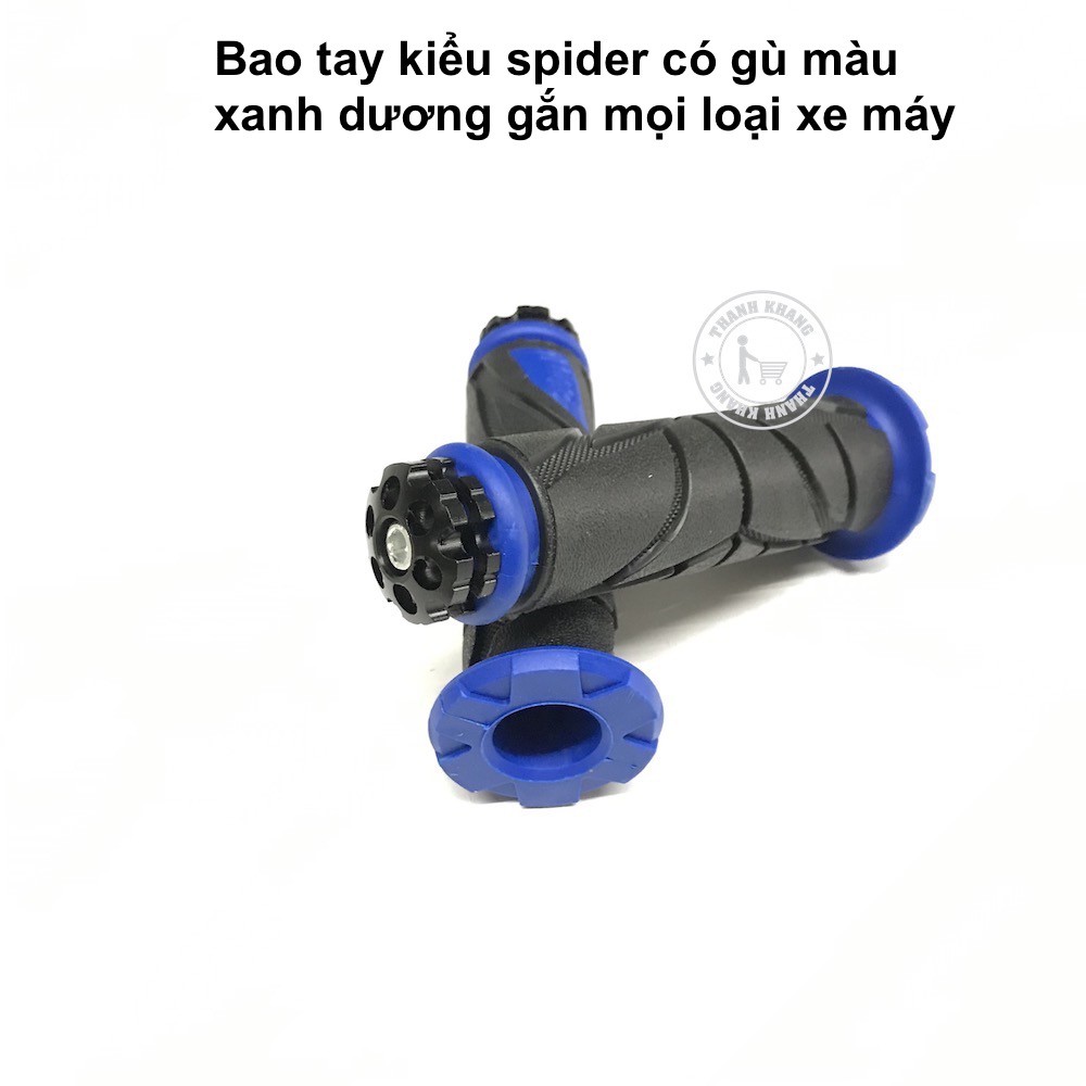 Bao tay xe máy kiểu spider có gù gắn mọi loại xe thanh khang màu xanh dương 006001379