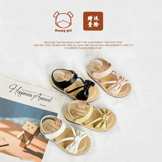 Sandal bé gái - dép quai hậu cho bé đế dẻo, mềm, êm chân tắt nơ quai chéo H38 ( có video &amp; ảnh thật)