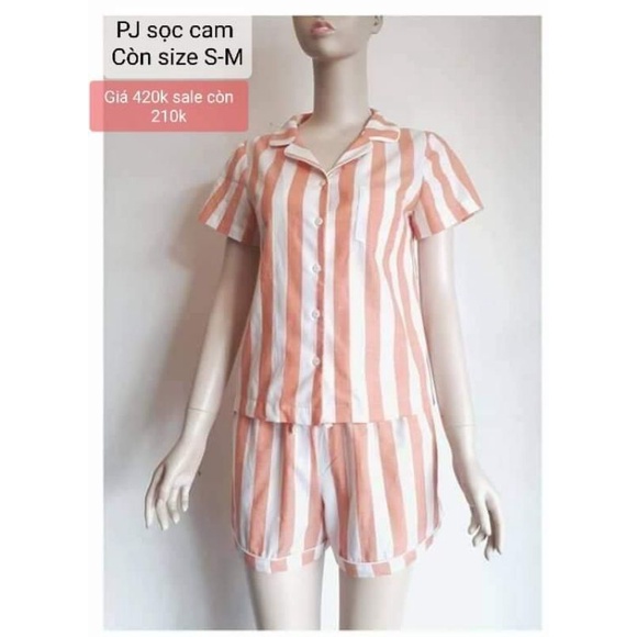Đồ Ngủ Cotton sọc cam