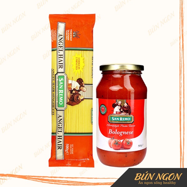 Mì Spaghetti số 5 sợi mảnh San Remo Mì Ý Ăn Kiêng, Giảm Cân gói 250g - Bún Ngon