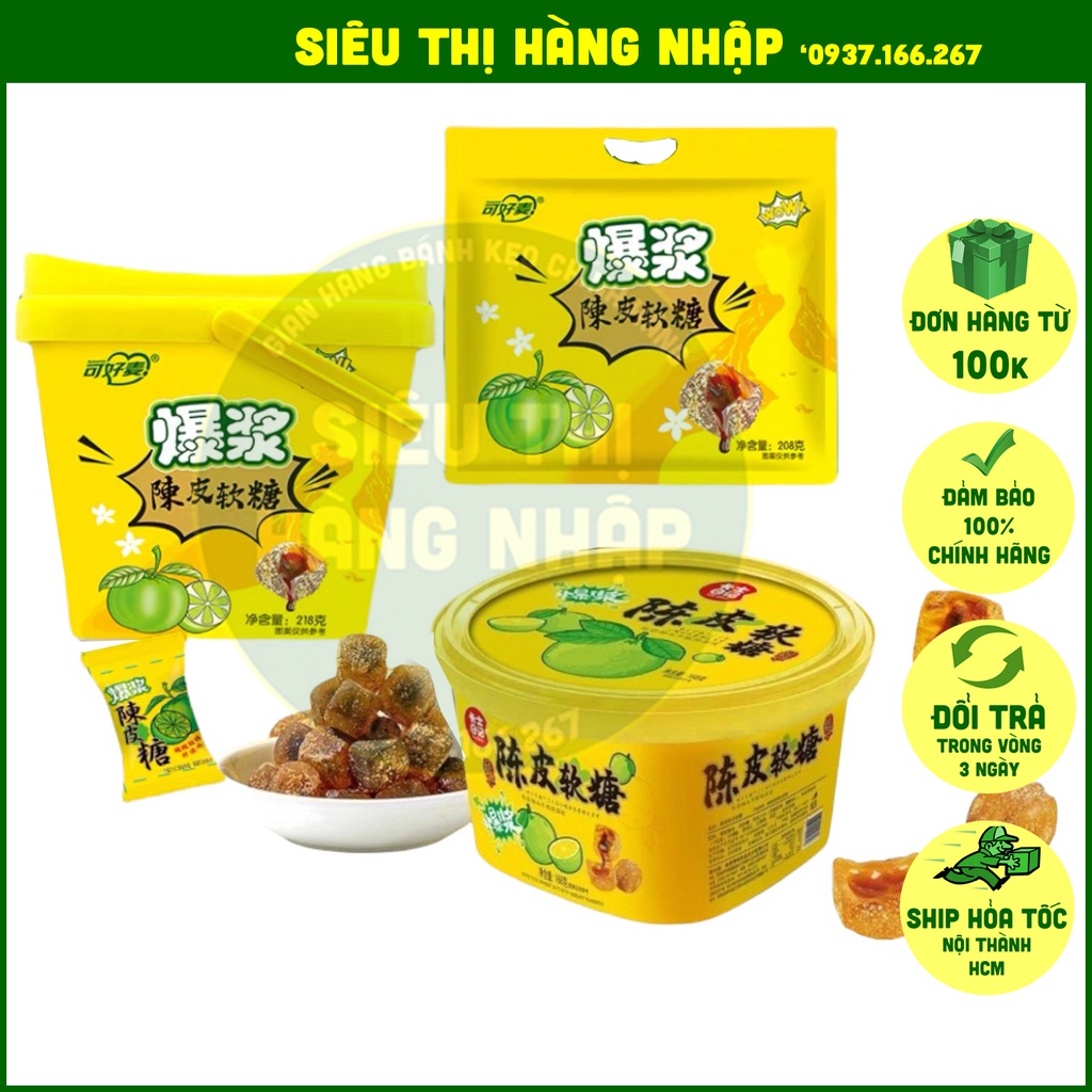 [HOT TIKTOK] Ô mai xí muội chanh muối nhân siro tan chảy Wow 208g, omai ăn vặt ngon rẻ
