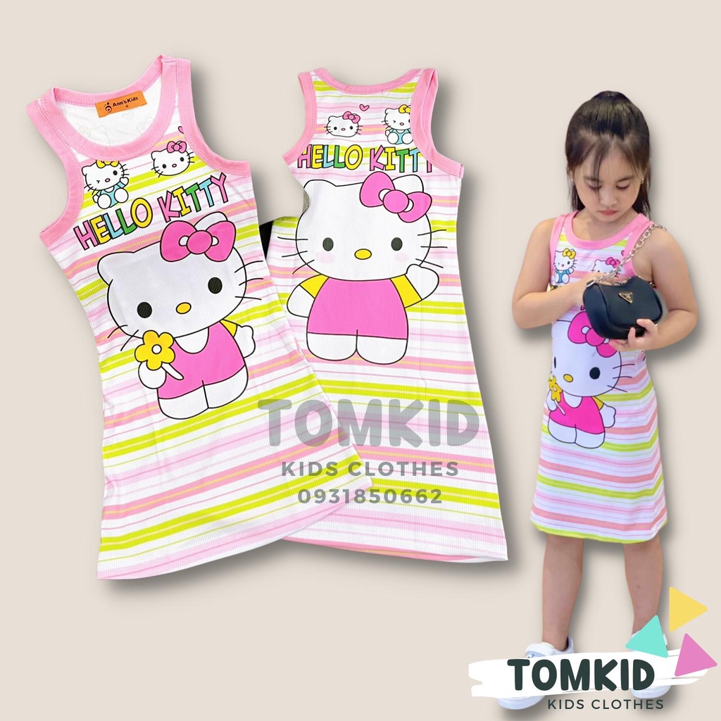 Đầm cho bé gái, set bé gái đầm body chất thun lạnh gân chính phẩm dày dặn co giãn thoáng mát 8-42kg Tomkids