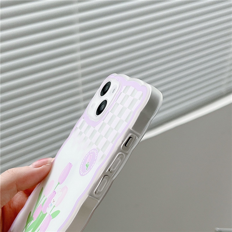 Ốp lưng iphone Ốp Điện Thoại Họa Tiết Hoa Tím Cho iphone13Promax 12 xs / xr / 6Plus-14 Dinuo case