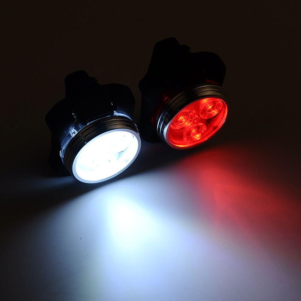 1 Bộ Đèn Pha LED Ánh Sáng Trắng / Đỏ Bằng Hợp Kim Nhôm Cho Xe Đạp