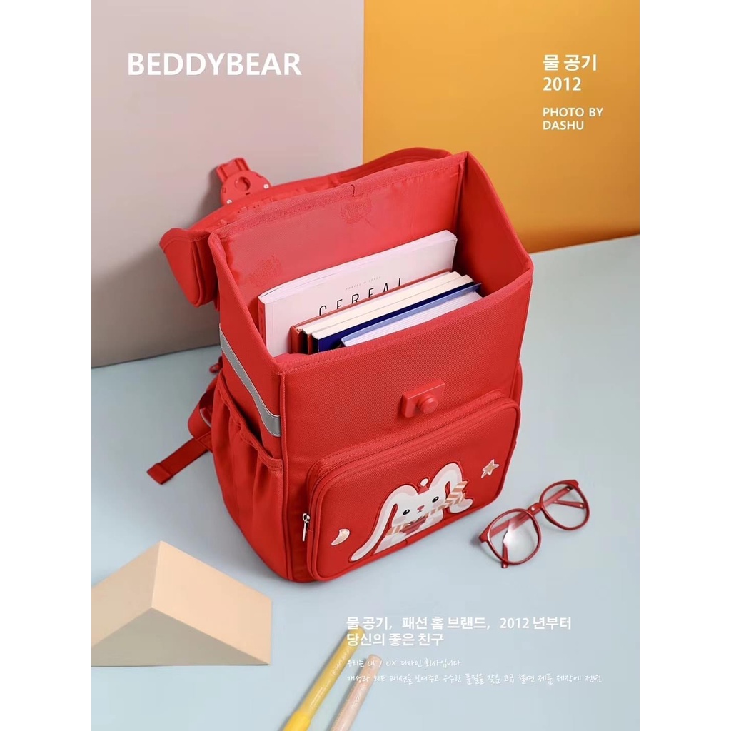 Balo BEDDYBEAR Schoolbag Thỏ Đỏ dành cho Bé đi học từ lớp 3 trở lên - BF-THO. Kích thước 39 x 30 x 22 cm. Chính hãng