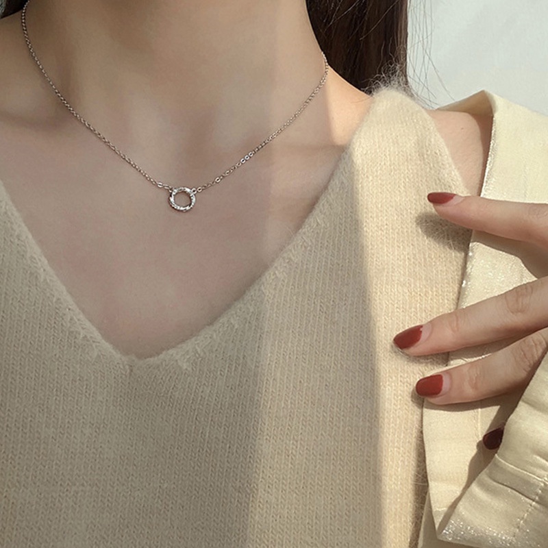 Dây Chuyền Mặt Nhẫn Đính Đá Thời Trang Cho Nữ