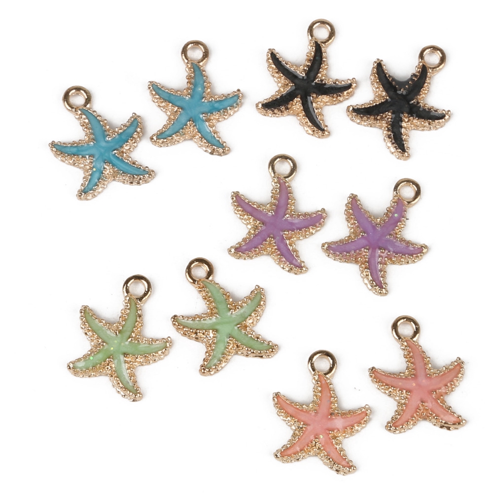 Mặt vòng cổ hình vương miện/ sao biển tráng men nhiều kiểu dành cho làm vòng tay/dây chuyền thủ công DIY