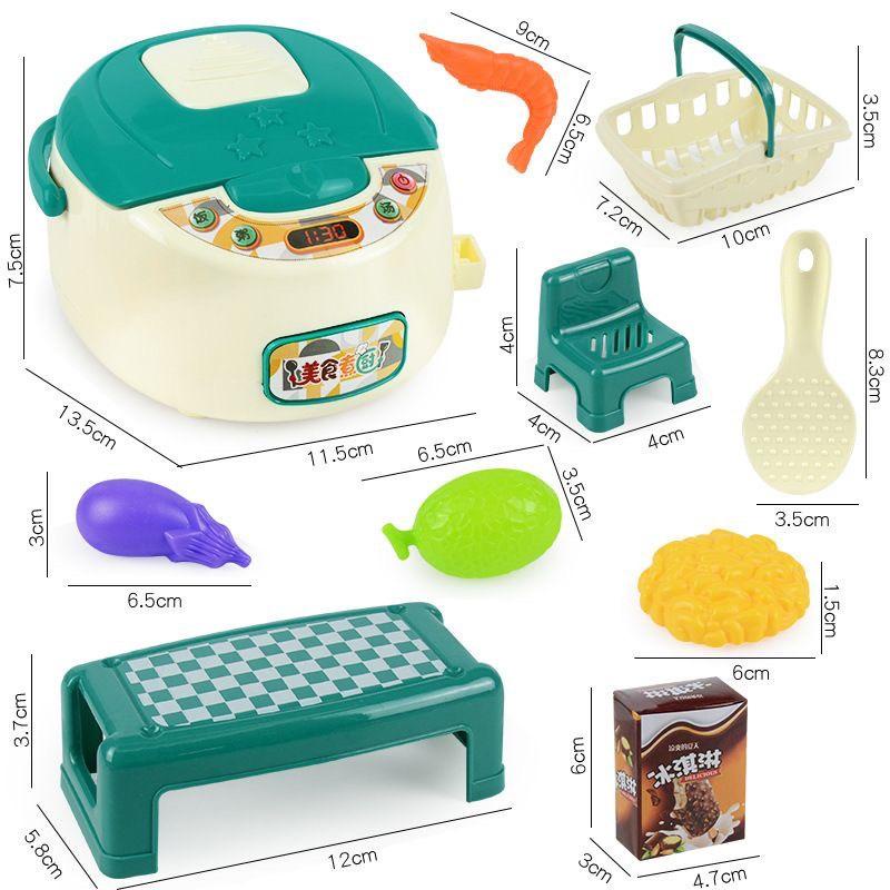Bộ đồ chơi nấu ăn nồi cơm điện nhiều chi tiết siêu hot cho bé, giao màu ngẫu nhiên, không có cục cơm